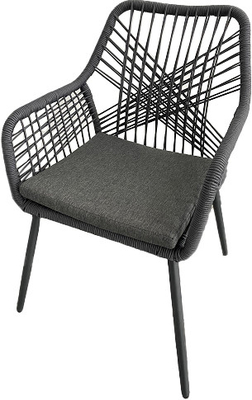 Bahçe Çelik Polyester Halat Minderli Tek Hasır Sandalye