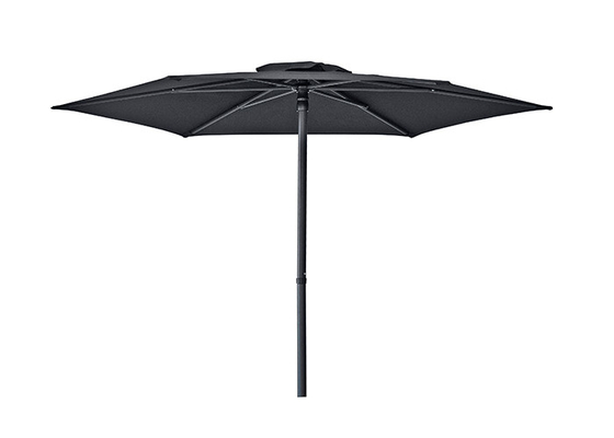 6 Kaburga Düz Kutuplu OEM ODM Dikdörtgen Açık Güneş Şemsiyesi Şemsiyesi