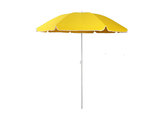 Kapaklı Sarı Çelik Rüzgar Geçirmez Plaj Şemsiyesi Çift İğne İşlemi