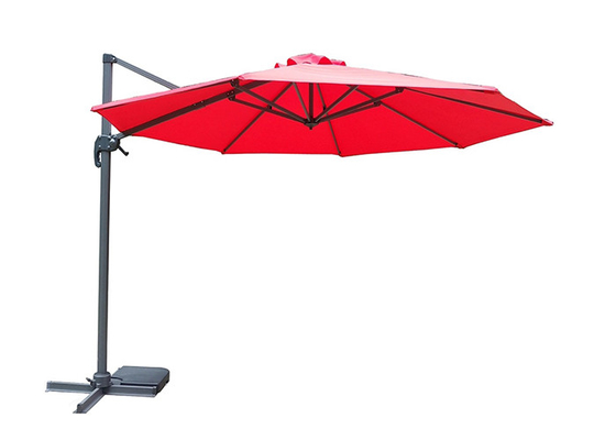 Yuvarlak Alu Büyük Ofset Veranda Şemsiyesi Suya Dayanıklı Konsol Şemsiye