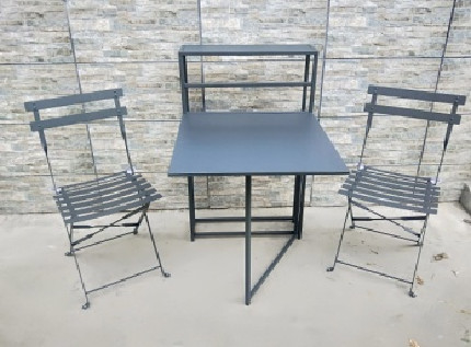Kare Çelik 60cm Masa Ve Sandalyeler Çiçek Standı Dış Mekan Seti