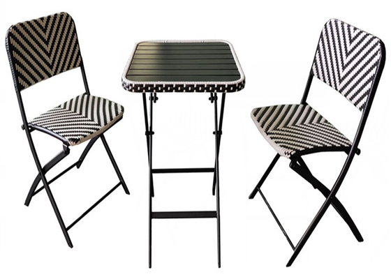 Açık Bahçe Çelik Üst Masa Hasır Sandalye Takımı Metal Çerçeve Katlanır