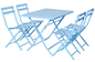 Dış Mekan Çelik Katlanır Masa Ve Sandalyeler Bahçe 4 Kişilik Yemek Takımı