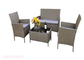 OEM ODM 4 Adet Rattan Bahçe Mobilyası Seti, Hasır Veranda Masa ve Sandalyeler